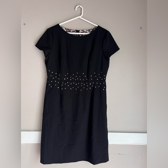 Donna Ricco Black Studded Mini Dress Size 14 - Picture 4 of 6